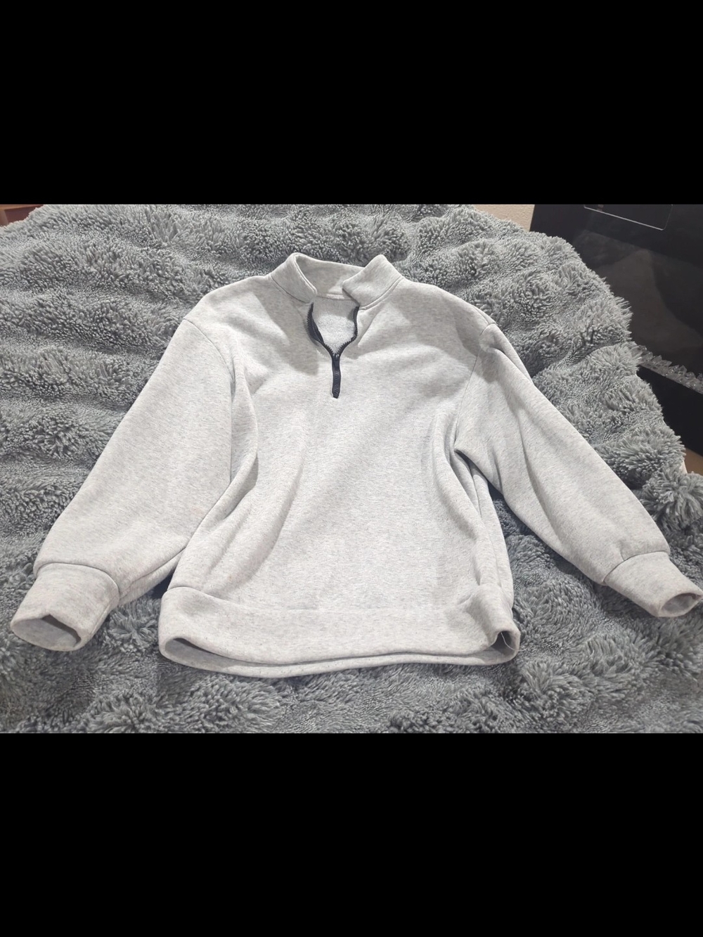 Women's Light Gray Quarter-Zip Pullover Sweater